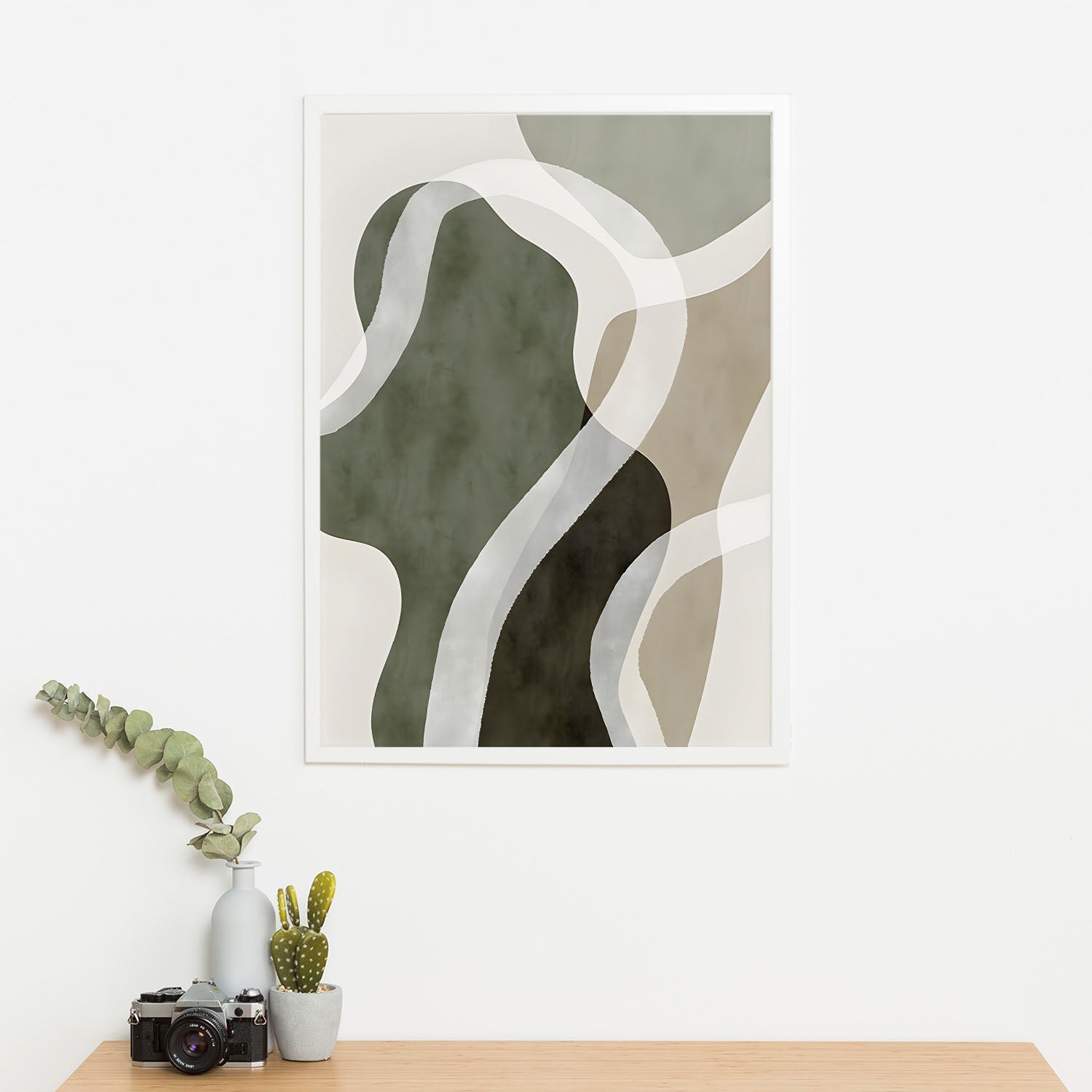 Wes Co Gallery Poster Organic Green Abstract Shapes 11 x 17" Home Goods - Nordic Border or edge to edge Art Print