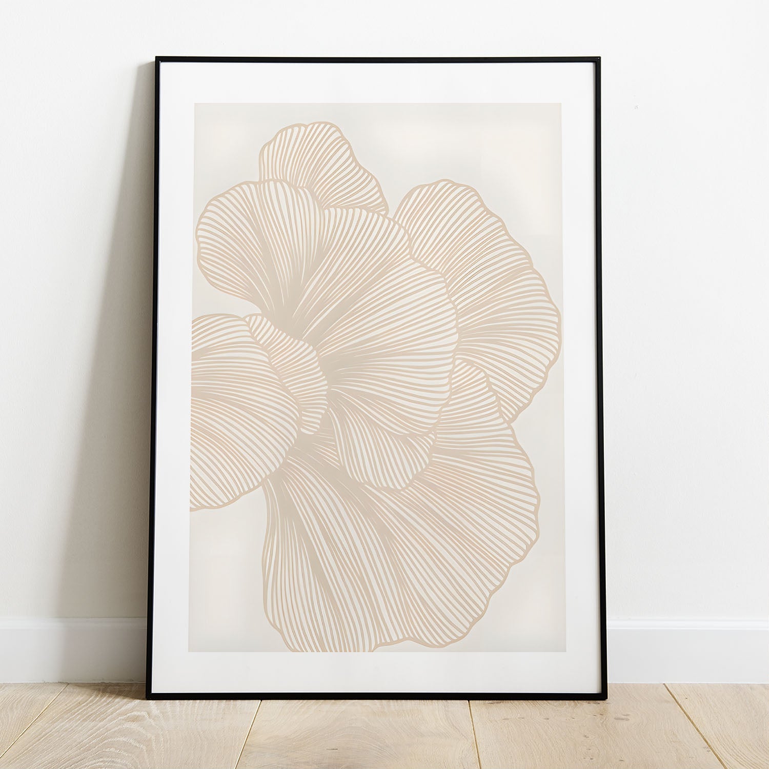 Wes Co Gallery Poster Neutral Linework Floral 5 x 7" Home Goods - Nordic Border or edge to edge Art Print