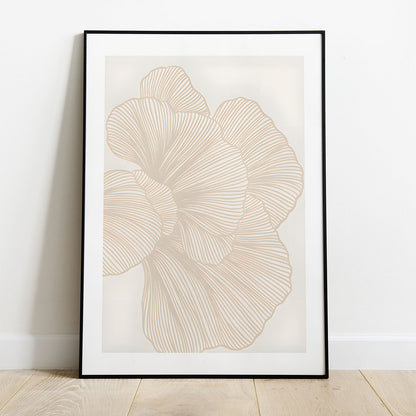 Wes Co Gallery Poster Neutral Linework Floral 5 x 7" Home Goods - Nordic Border or edge to edge Art Print