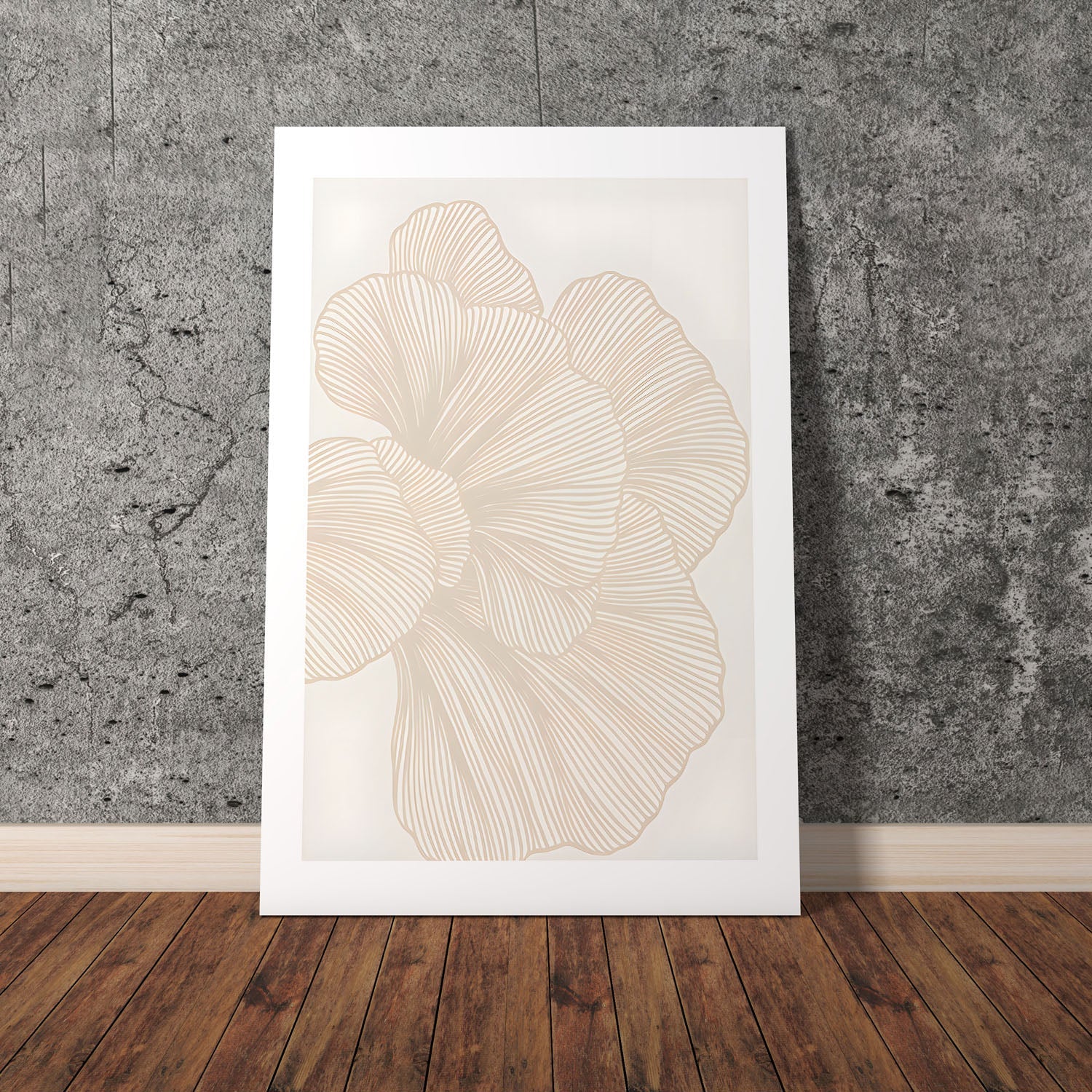 Wes Co Gallery Poster Neutral Linework Floral 8 x 10" Home Goods - Nordic Border or edge to edge Art Print