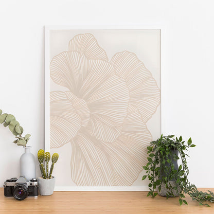 Wes Co Gallery Poster Neutral Linework Floral 11 x 17" Home Goods - Nordic Border or edge to edge Art Print