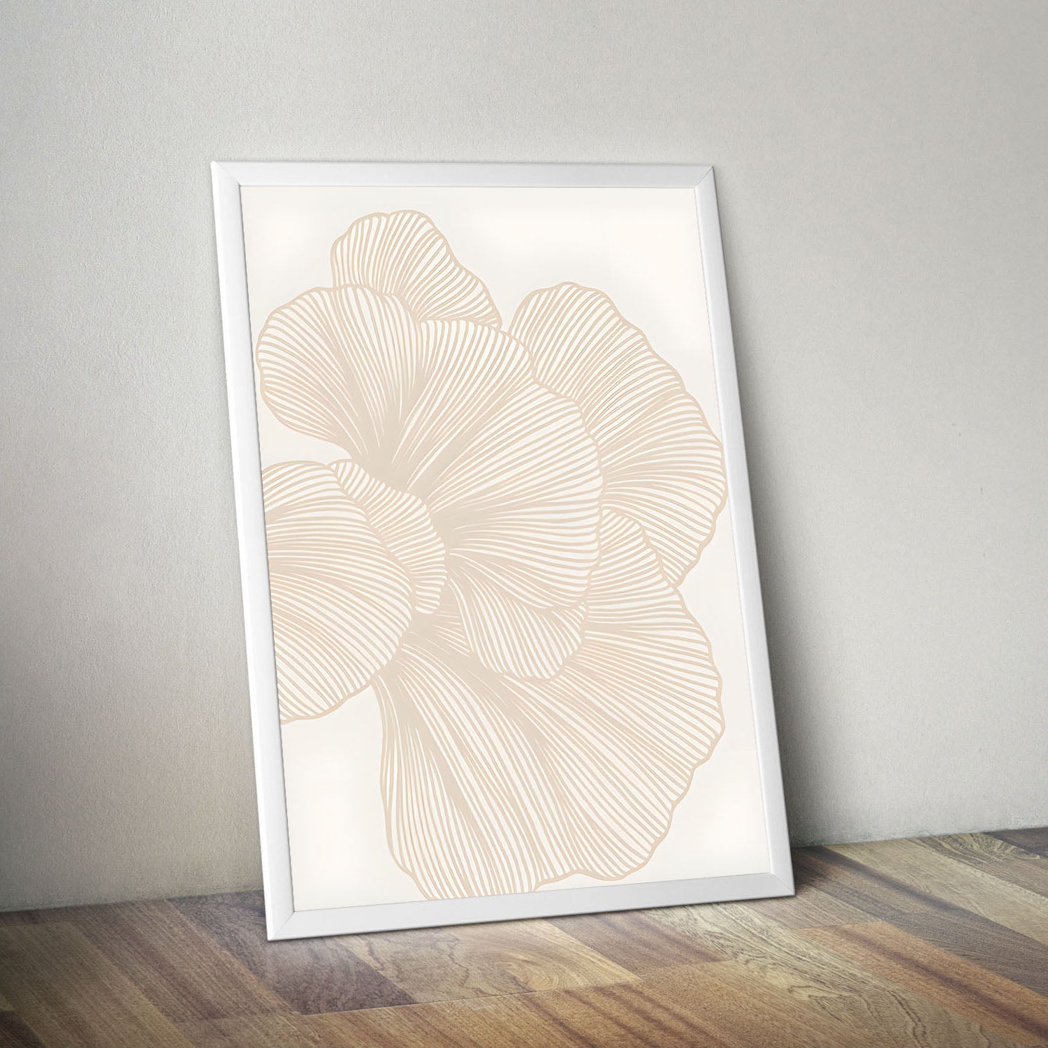 Wes Co Gallery Poster Neutral Linework Floral 11 x 17" Home Goods - Nordic Border or edge to edge Art Print