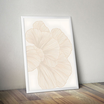 Wes Co Gallery Poster Neutral Linework Floral 11 x 17" Home Goods - Nordic Border or edge to edge Art Print