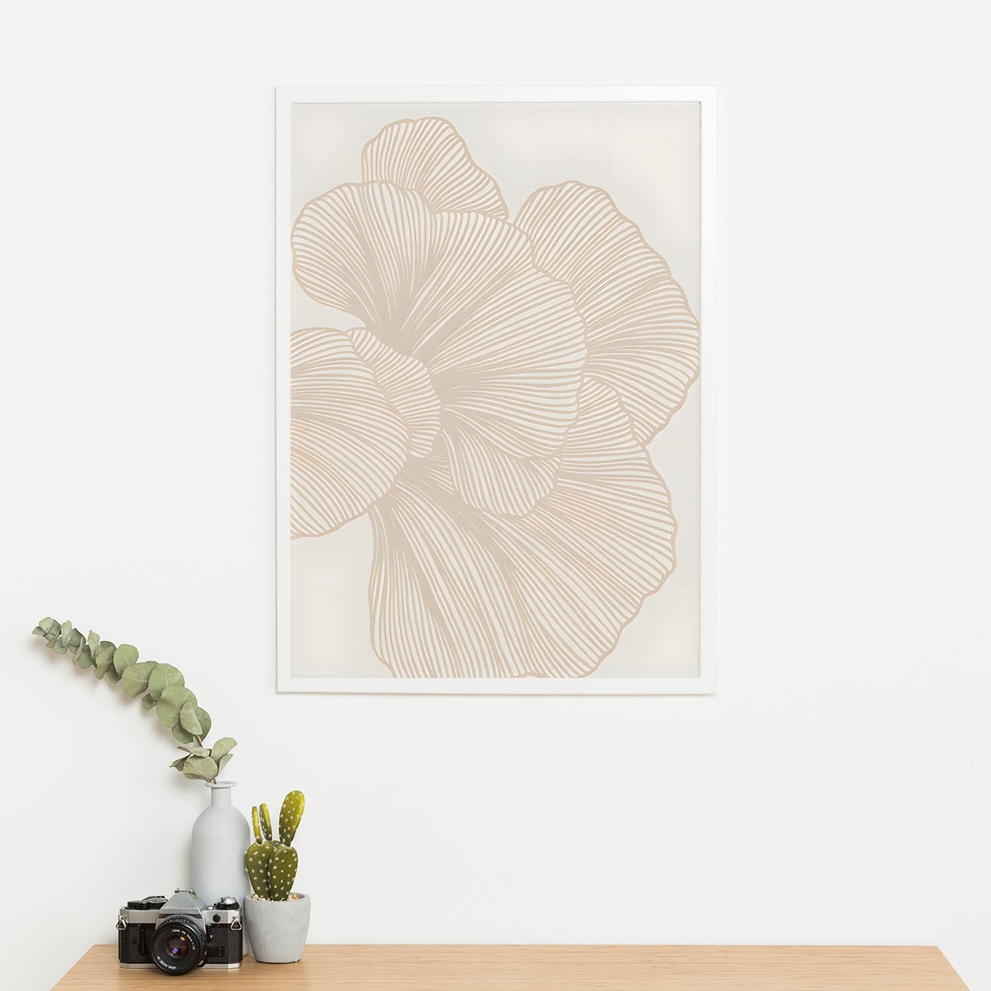 Wes Co Gallery Poster Neutral Linework Floral 11 x 17" Home Goods - Nordic Border or edge to edge Art Print