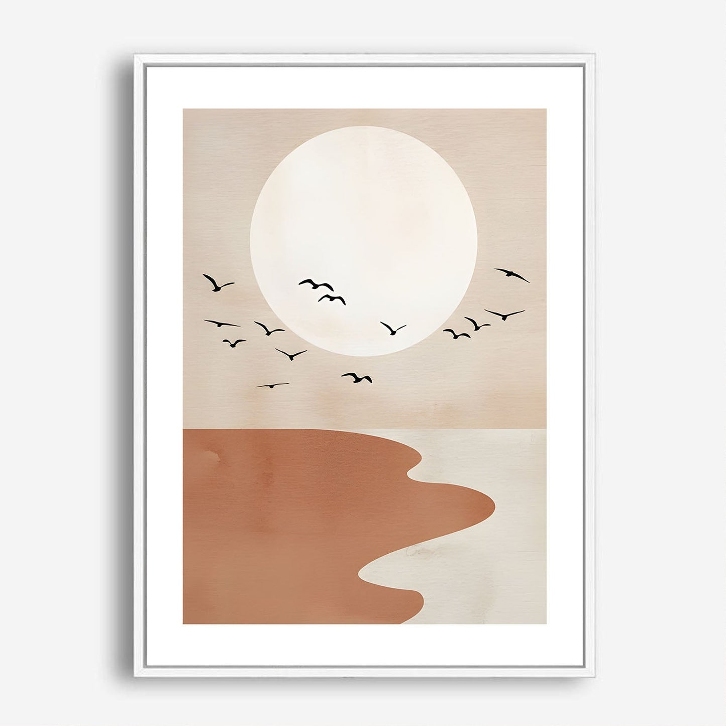 Wes Co Gallery Poster Serene Sunset Bird View 5 x 7" Home Goods - Nordic Border or edge to edge Art Print