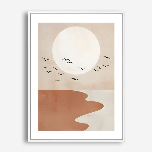 Wes Co Gallery Poster Serene Sunset Bird View 5 x 7" Home Goods - Nordic Border or edge to edge Art Print