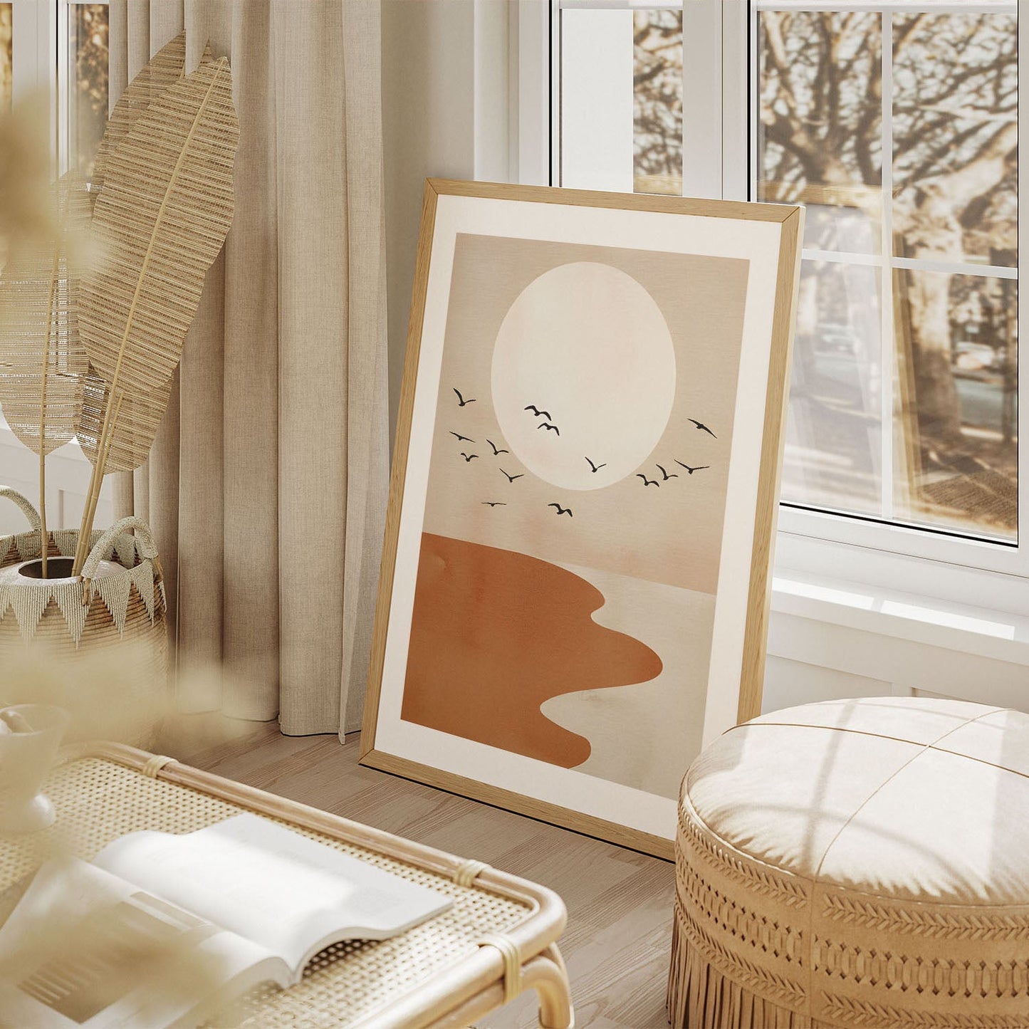 Wes Co Gallery Poster Serene Sunset Bird View 8 x 10" Home Goods - Nordic Border or edge to edge Art Print