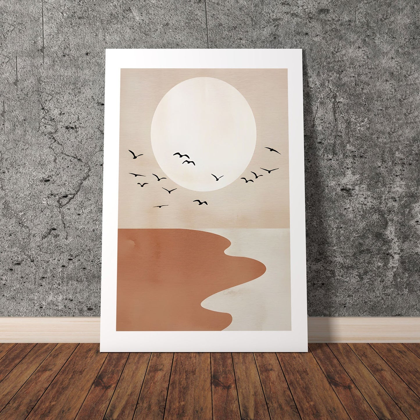 Wes Co Gallery Poster Serene Sunset Bird View 8 x 10" Home Goods - Nordic Border or edge to edge Art Print