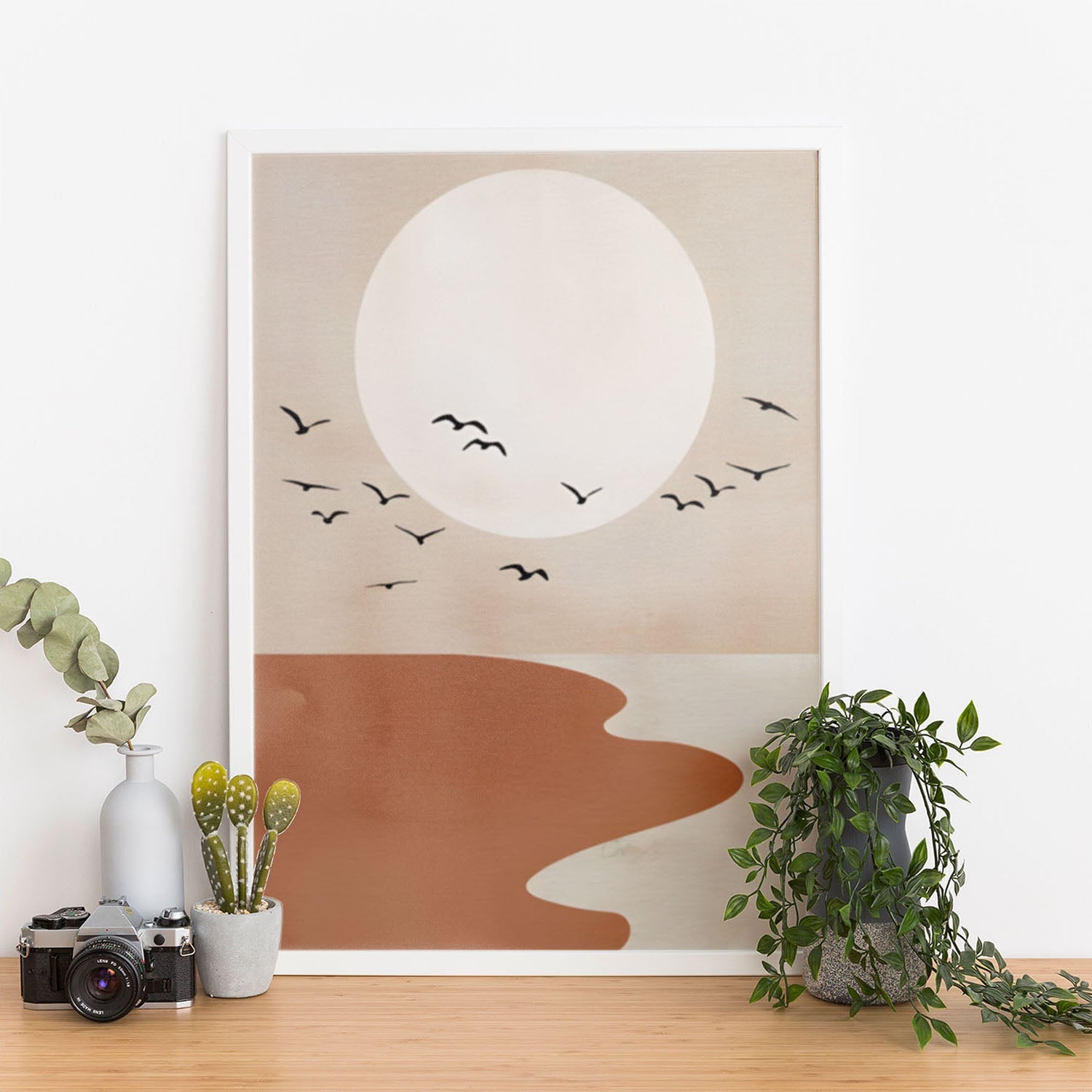 Wes Co Gallery Poster Serene Sunset Bird View 11 x 17" Home Goods - Nordic Border or edge to edge Art Print