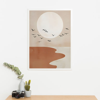 Wes Co Gallery Poster Serene Sunset Bird View 11 x 17" Home Goods - Nordic Border or edge to edge Art Print