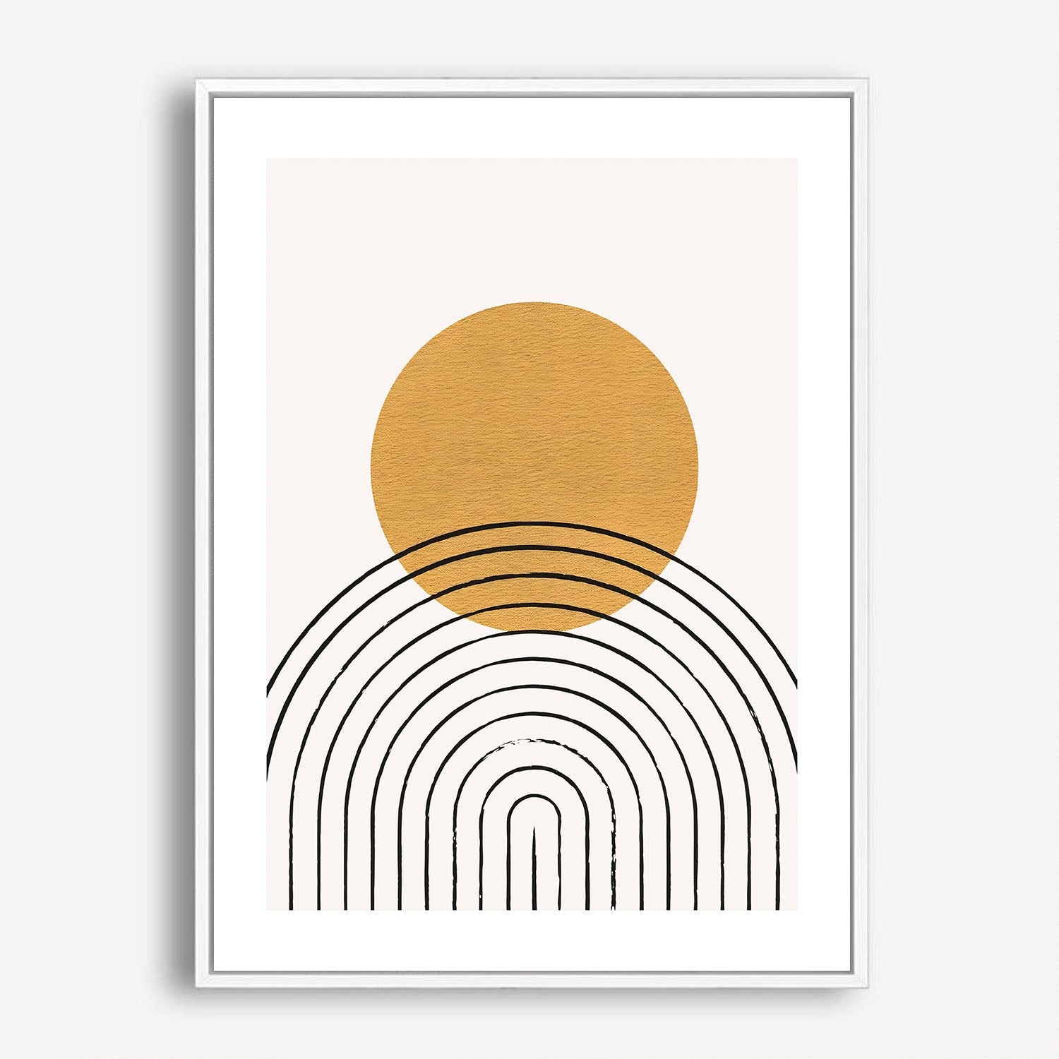 Wes Co Gallery Poster Golden Circle and Arches Abstract 5 x 7" Home Goods - Nordic Border or edge to edge Art Print