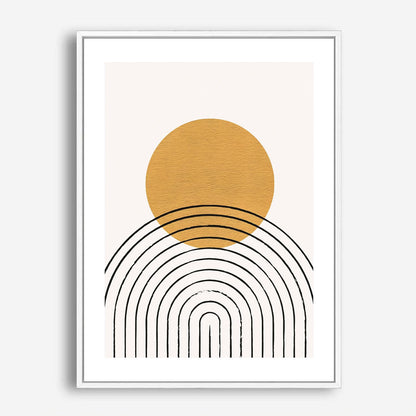 Wes Co Gallery Poster Golden Circle and Arches Abstract 5 x 7" Home Goods - Nordic Border or edge to edge Art Print