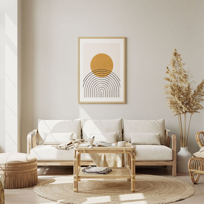 Wes Co Gallery Poster Golden Circle and Arches Abstract 5 x 7" Home Goods - Nordic Border or edge to edge Art Print