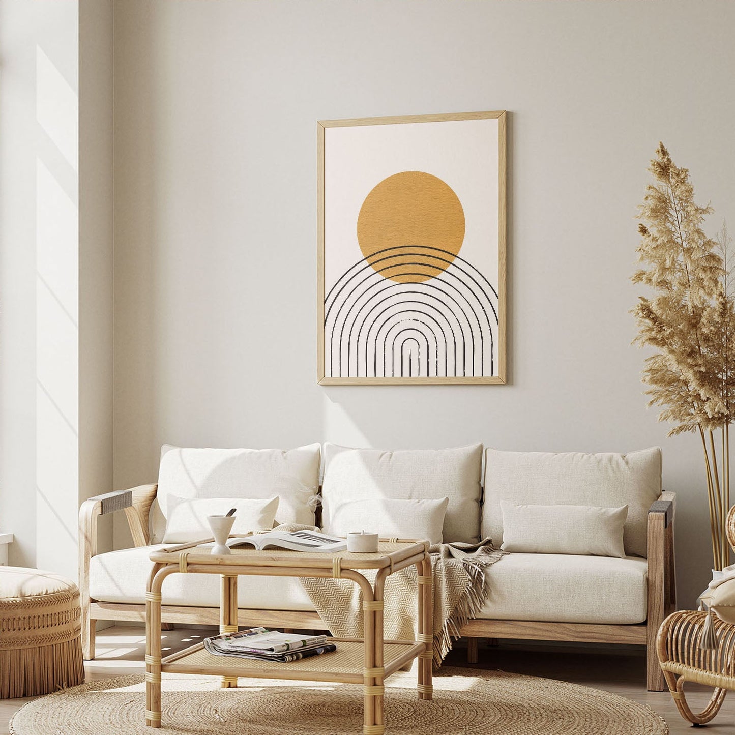 Wes Co Gallery Poster Golden Circle and Arches Abstract 8 x 10" Home Goods - Nordic Border or edge to edge Art Print