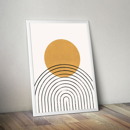 Wes Co Gallery Poster Golden Circle and Arches Abstract 11 x 17" Home Goods - Nordic Border or edge to edge Art Print