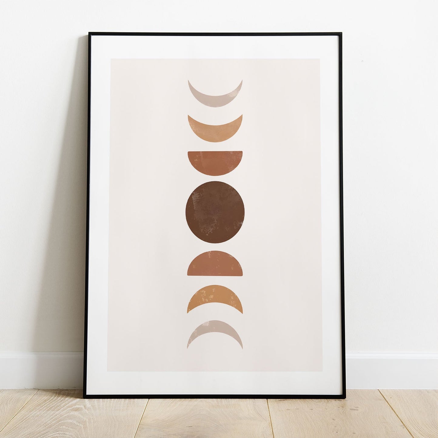 Wes Co Gallery Poster Nordic Moon Phases 5 x 7" Home Goods - Nordic Border or edge to edge Art Print