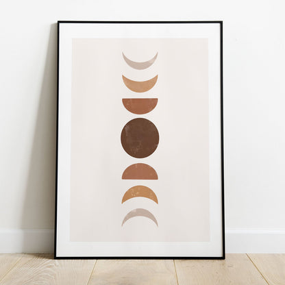 Wes Co Gallery Poster Nordic Moon Phases 5 x 7" Home Goods - Nordic Border or edge to edge Art Print