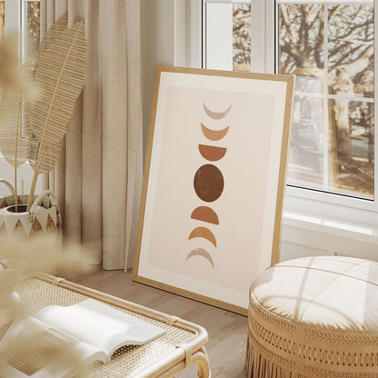 Wes Co Gallery Poster Nordic Moon Phases 8 x 10" Home Goods - Nordic Border or edge to edge Art Print