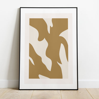 Wes Co Gallery Poster Curved Golden Strokes 5 x 7" Home Goods - Nordic Border or edge to edge Art Print