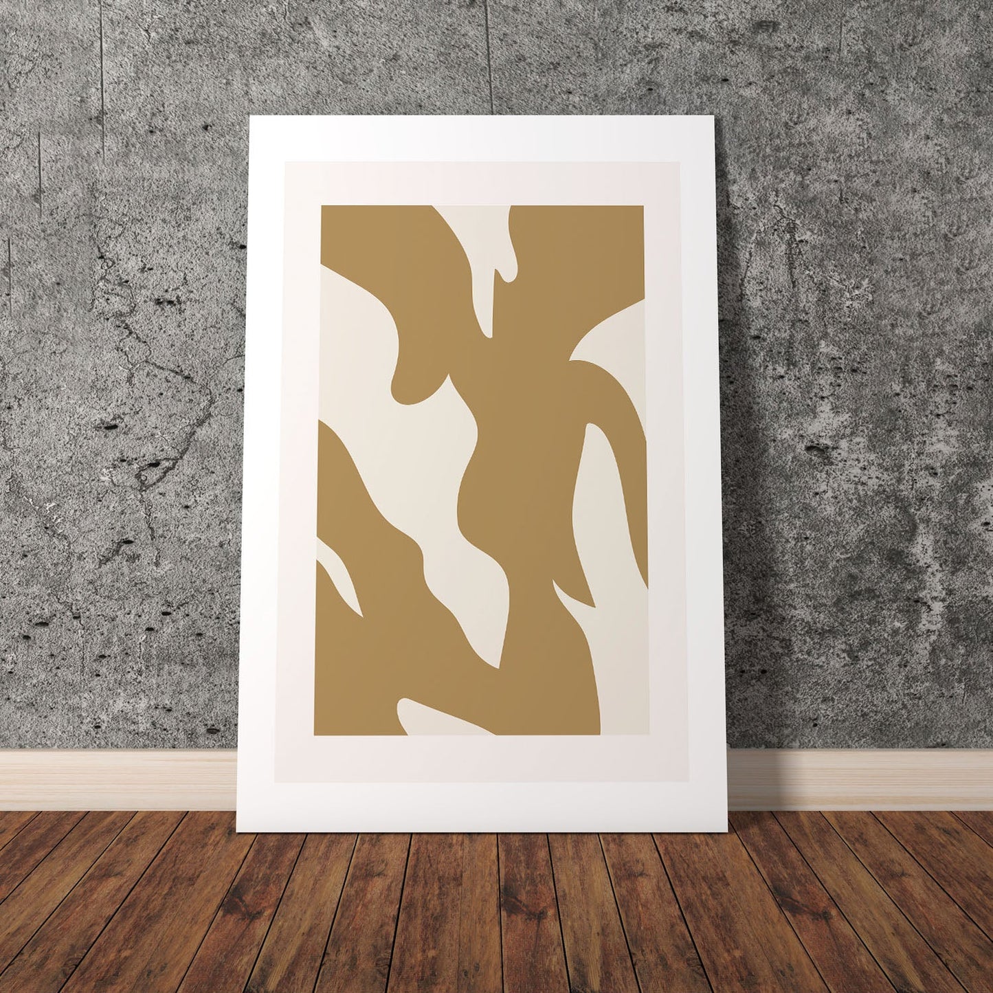 Wes Co Gallery Poster Curved Golden Strokes 8 x 10" Home Goods - Nordic Border or edge to edge Art Print