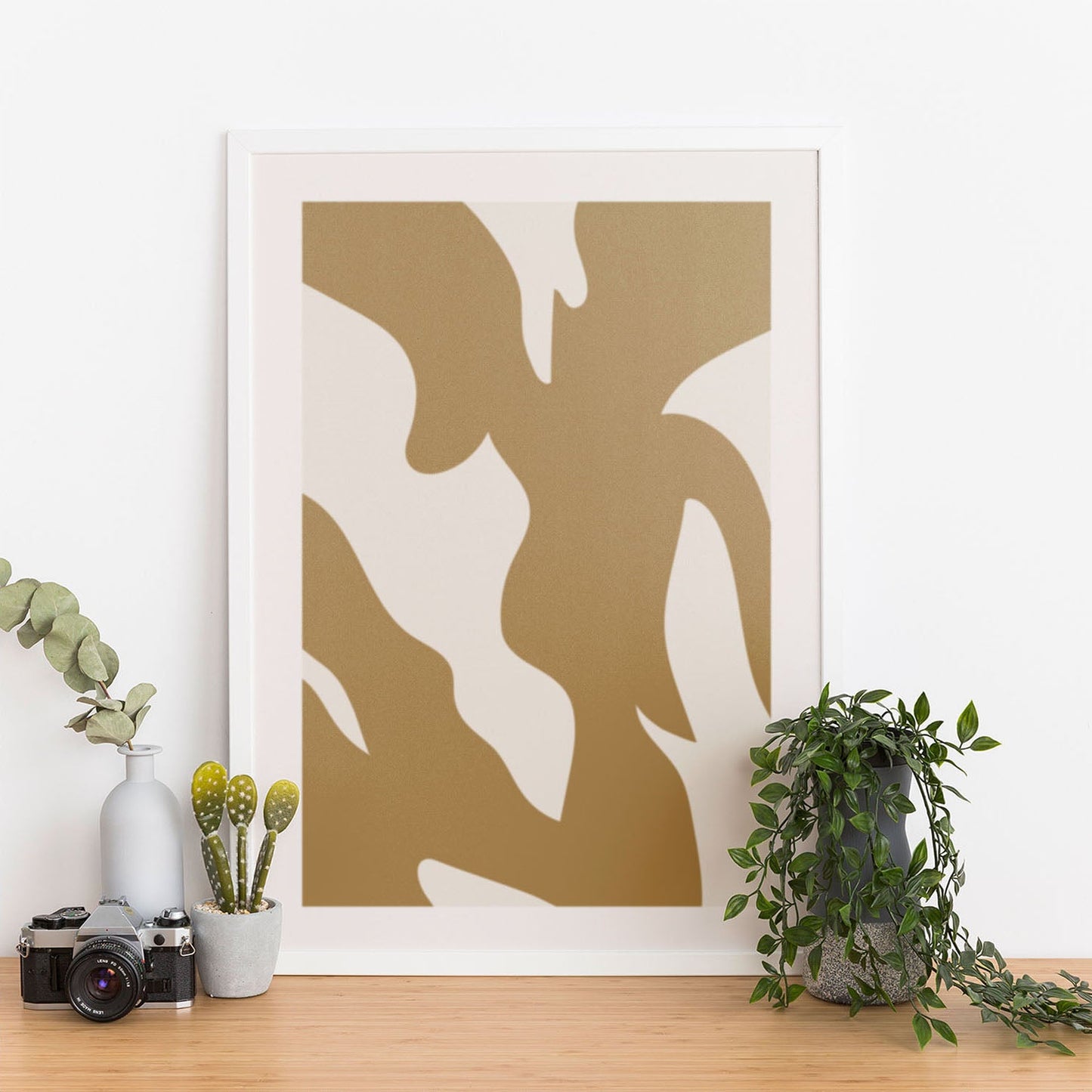 Wes Co Gallery Poster Curved Golden Strokes 11 x 17" Home Goods - Nordic Border or edge to edge Art Print