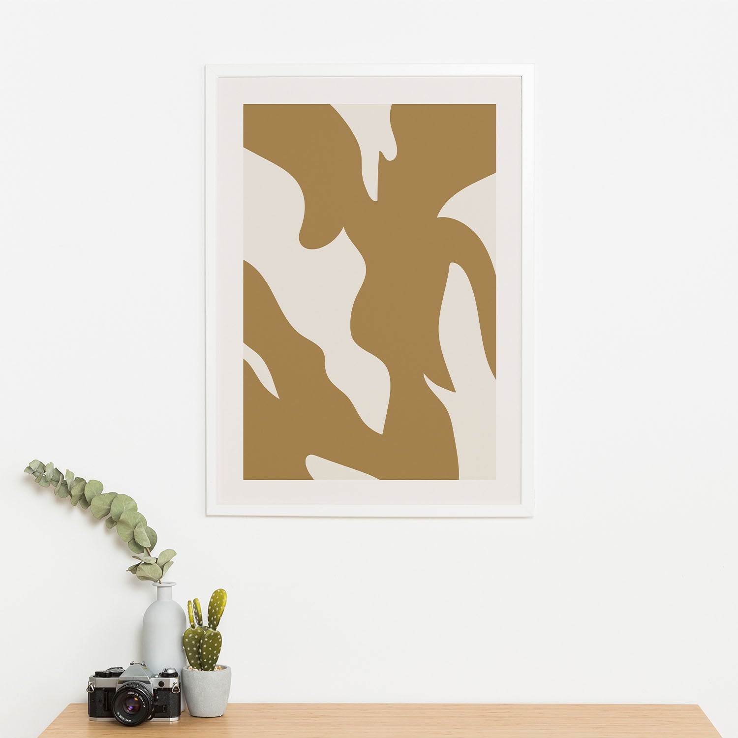 Wes Co Gallery Poster Curved Golden Strokes 11 x 17" Home Goods - Nordic Border or edge to edge Art Print