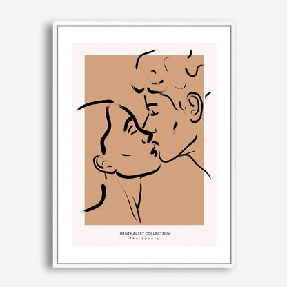 Wes Co Gallery Poster Minimalist Lovers Kiss 5 x 7" Home Goods - Nordic Border or edge to edge Art Print