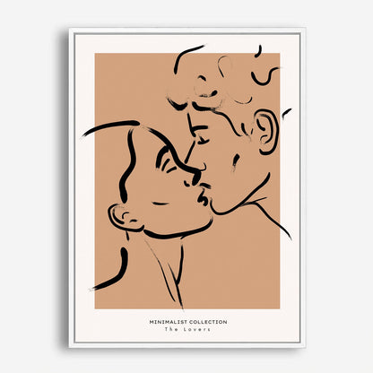 Wes Co Gallery Poster Minimalist Lovers Kiss 8 x 10" Home Goods - Nordic Border or edge to edge Art Print