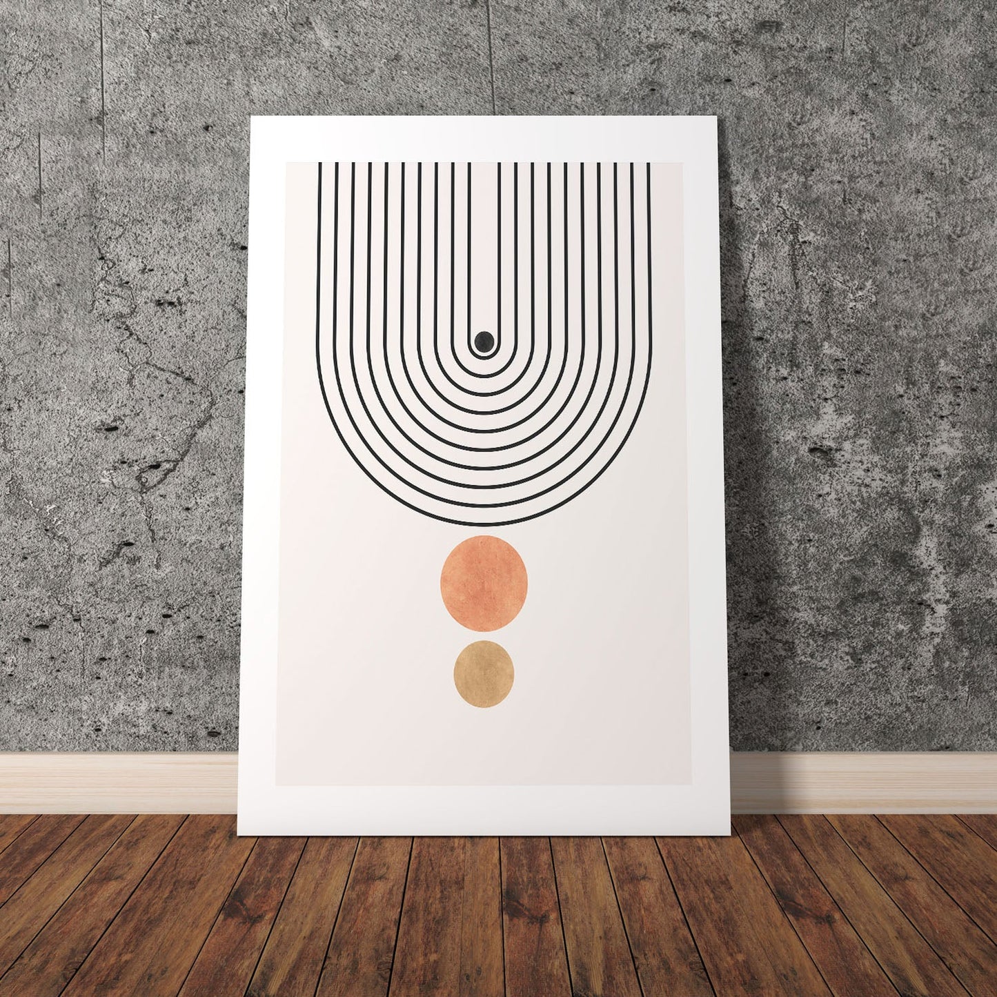 Wes Co Gallery Poster Minimalist Geometric Arch 8 x 10" Home Goods - Nordic Border or edge to edge Art Print