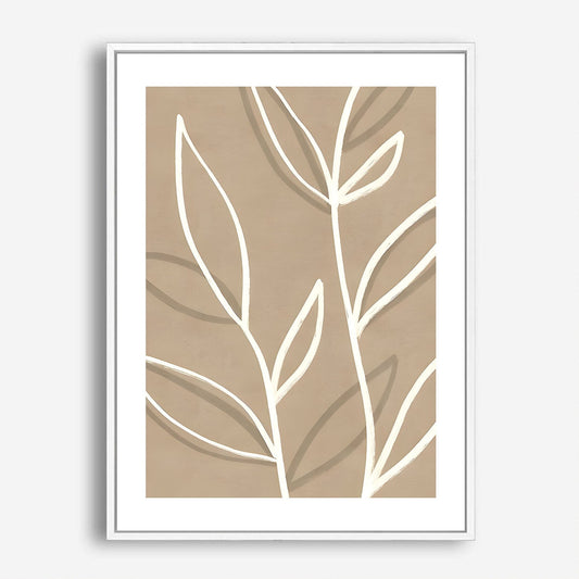 Wes Co Gallery Poster Boho Leaf Outline 5 x 7" Home Goods - Nordic Border or edge to edge Art Print