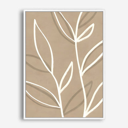 Wes Co Gallery Poster Boho Leaf Outline 8 x 10" Home Goods - Nordic Border or edge to edge Art Print