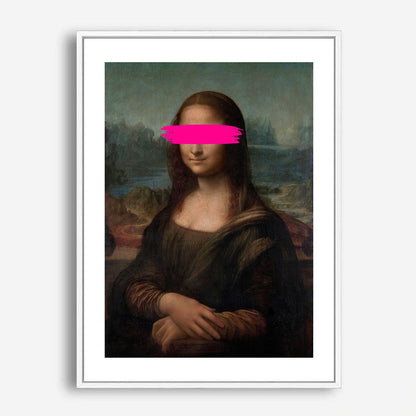 Wes Co Gallery Poster Mona Lisa Pink Brush Stroke 5 x 7" Home Goods - Pop Art Border or edge to edge Art Print