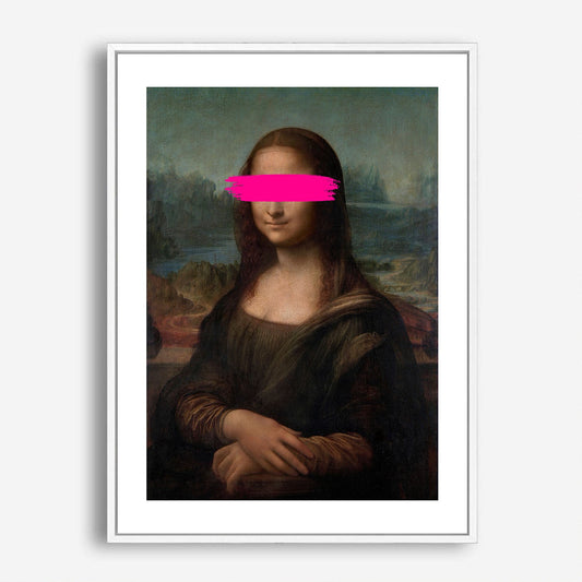 Wes Co Gallery Poster Mona Lisa Pink Brush Stroke 5 x 7" Home Goods - Pop Art Border or edge to edge Art Print