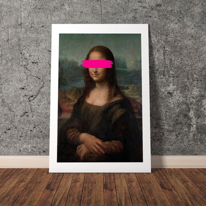 Wes Co Gallery Poster Mona Lisa Pink Brush Stroke 8 x 10" Home Goods - Pop Art Border or edge to edge Art Print