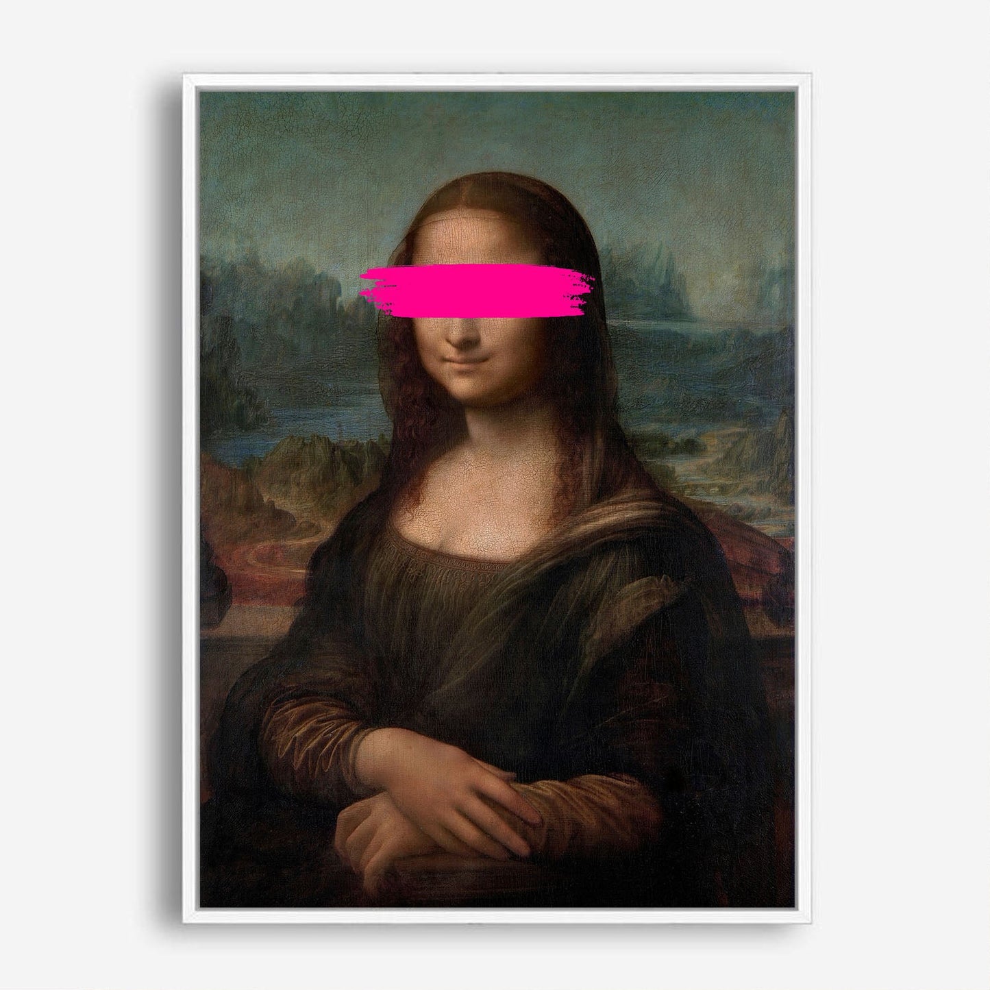 Wes Co Gallery Poster Mona Lisa Pink Brush Stroke 8 x 10" Home Goods - Pop Art Border or edge to edge Art Print