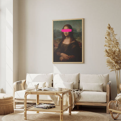 Wes Co Gallery Poster Mona Lisa Pink Brush Stroke 8 x 10" Home Goods - Pop Art Border or edge to edge Art Print