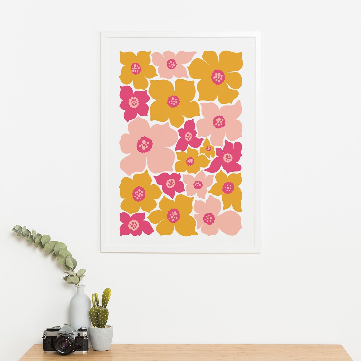 Wes Co Gallery Poster Bold Floral Design 11 x 17" Home Goods - Preppy Border or edge to edge Art Print