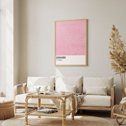 Wes Co Gallery Poster Demure Pink Glitter 8 x 10" Home Goods - Preppy Border or edge to edge Art Print