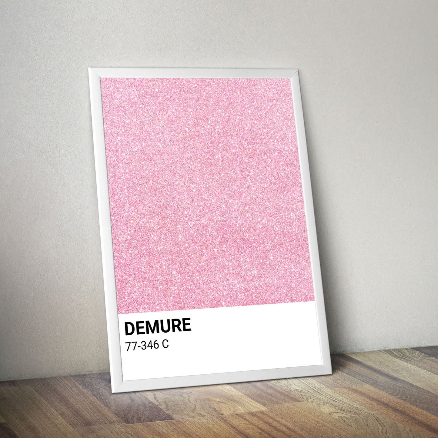 Wes Co Gallery Poster Demure Pink Glitter 11 x 17" Home Goods - Preppy Border or edge to edge Art Print