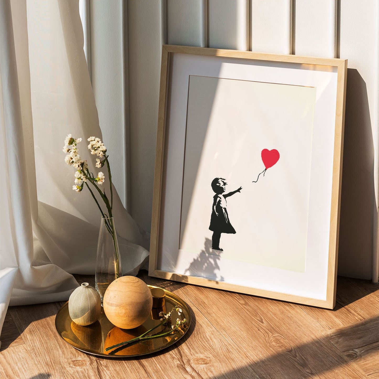 Wes Co Gallery Poster Heart Shaped Balloon 5 x 7" Home Goods - Preppy Border or edge to edge Art Print