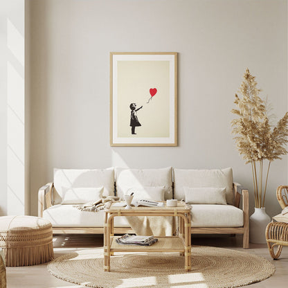 Wes Co Gallery Poster Heart Shaped Balloon 5 x 7" Home Goods - Preppy Border or edge to edge Art Print