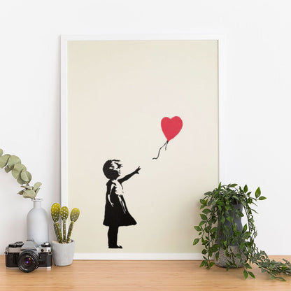 Wes Co Gallery Poster Heart Shaped Balloon 11 x 17" Home Goods - Preppy Border or edge to edge Art Print