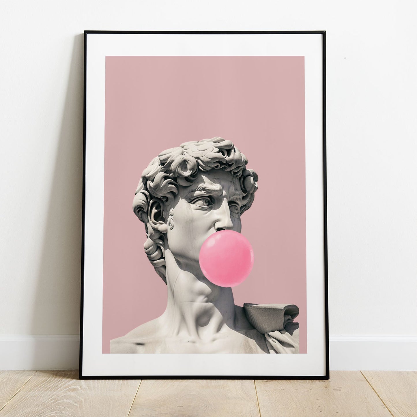 Wes Co Gallery Poster Michelangelo David Bubblegum 5 x 7" Home Goods - Preppy Border or edge to edge Art Print