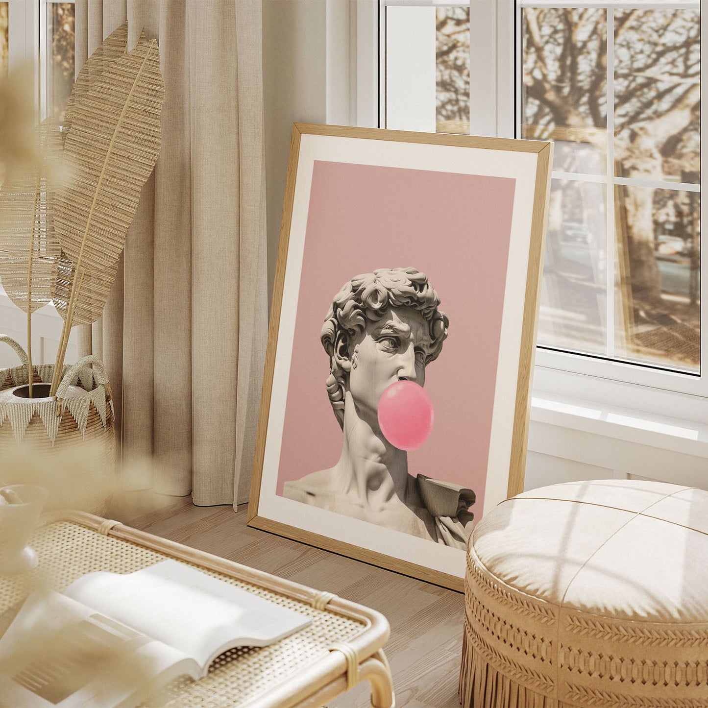 Wes Co Gallery Poster Michelangelo David Bubblegum 8 x 10" Home Goods - Preppy Border or edge to edge Art Print