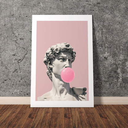 Wes Co Gallery Poster Michelangelo David Bubblegum 8 x 10" Home Goods - Preppy Border or edge to edge Art Print