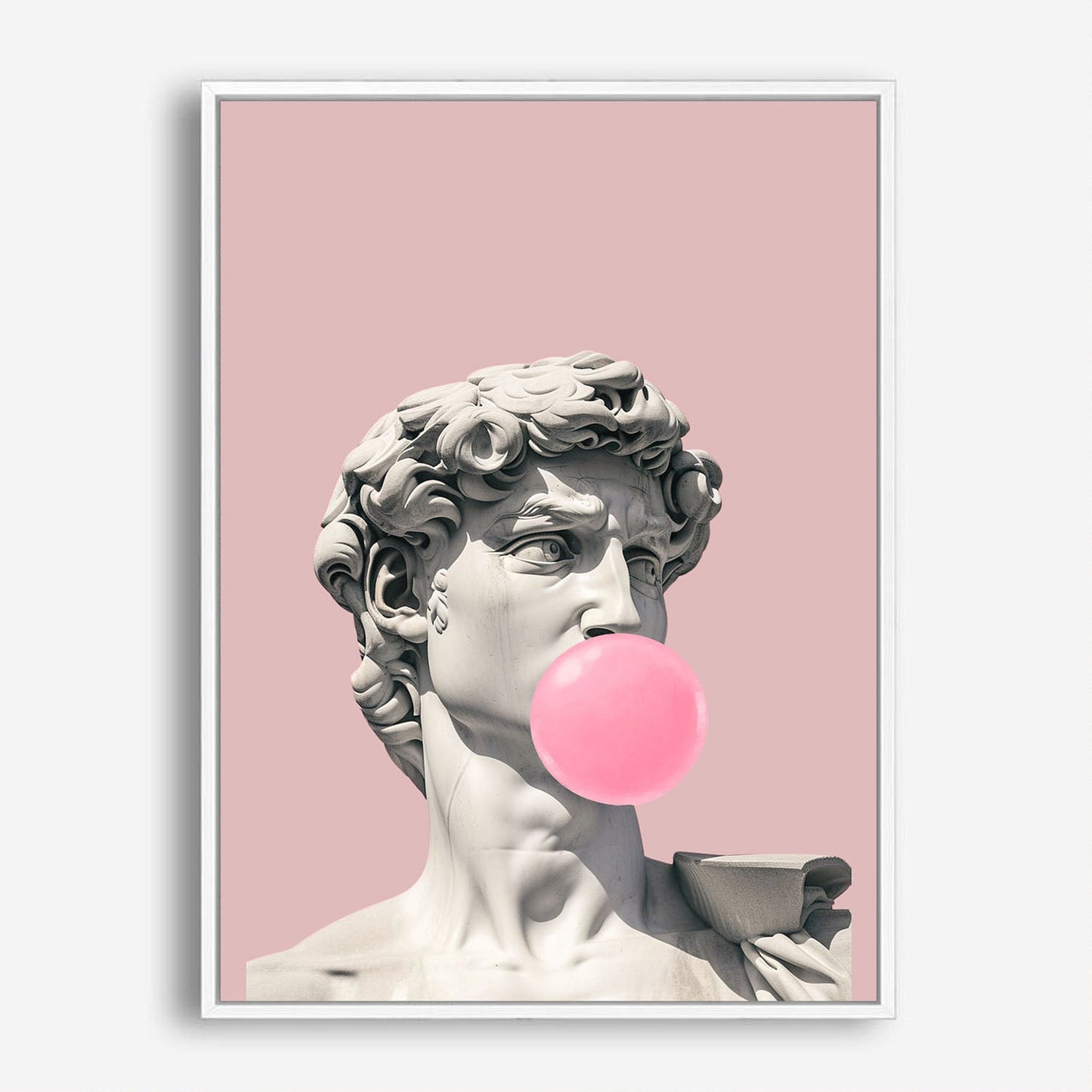 Wes Co Gallery Poster Michelangelo David Bubblegum 8 x 10" Home Goods - Preppy Border or edge to edge Art Print