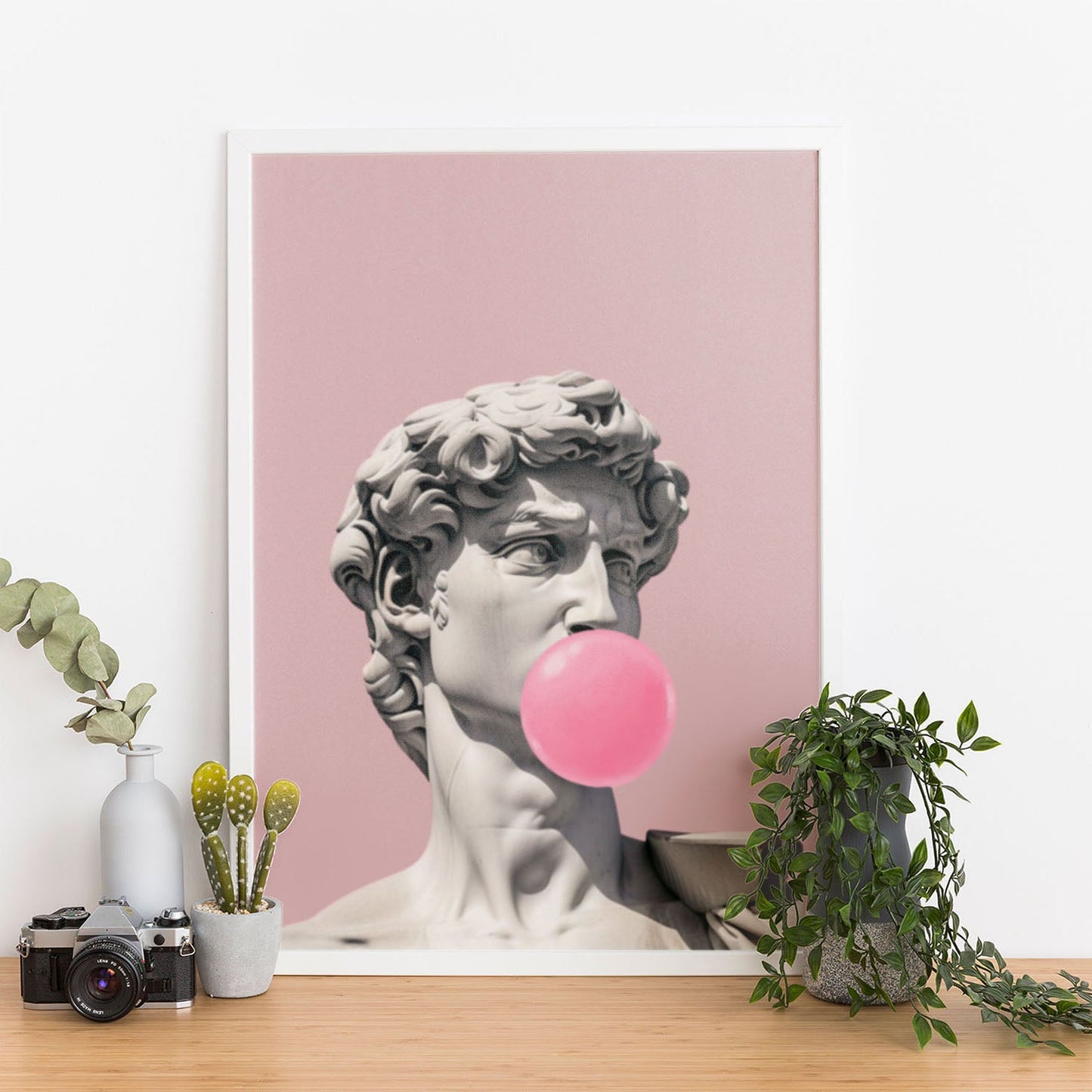 Wes Co Gallery Poster Michelangelo David Bubblegum 11 x 17" Home Goods - Preppy Border or edge to edge Art Print