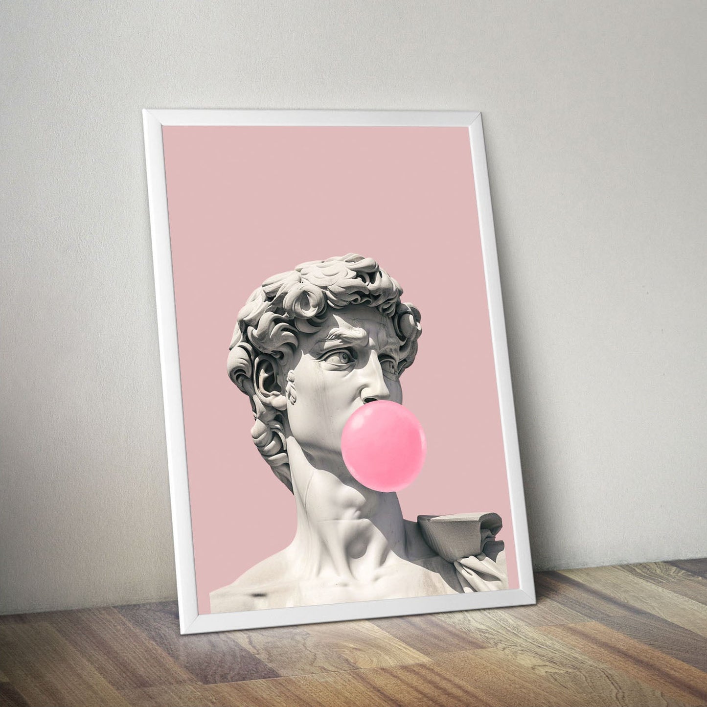 Wes Co Gallery Poster Michelangelo David Bubblegum 11 x 17" Home Goods - Preppy Border or edge to edge Art Print