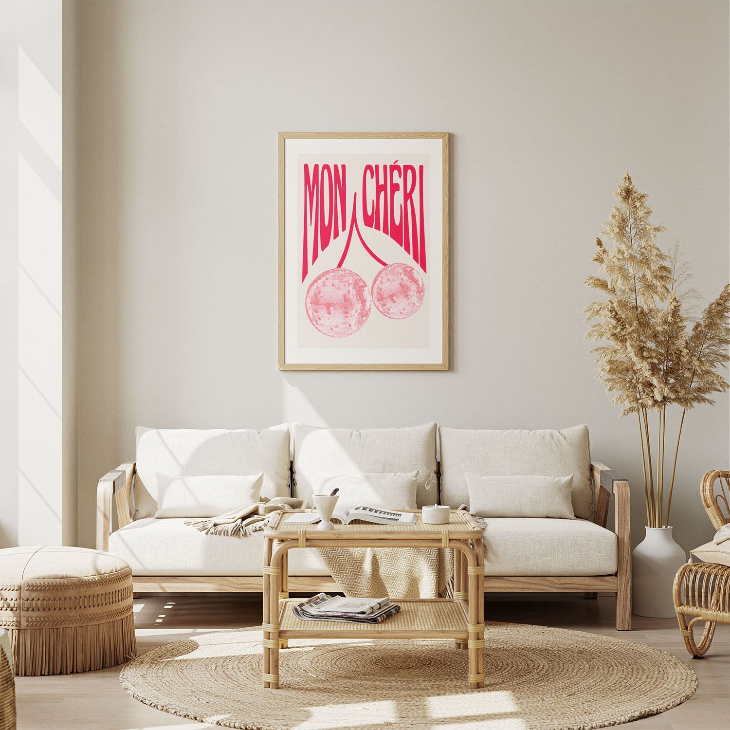 Wes Co Gallery Poster Pink Disco Mon Cheri 5 x 7" Home Goods - Preppy Border or edge to edge Art Print