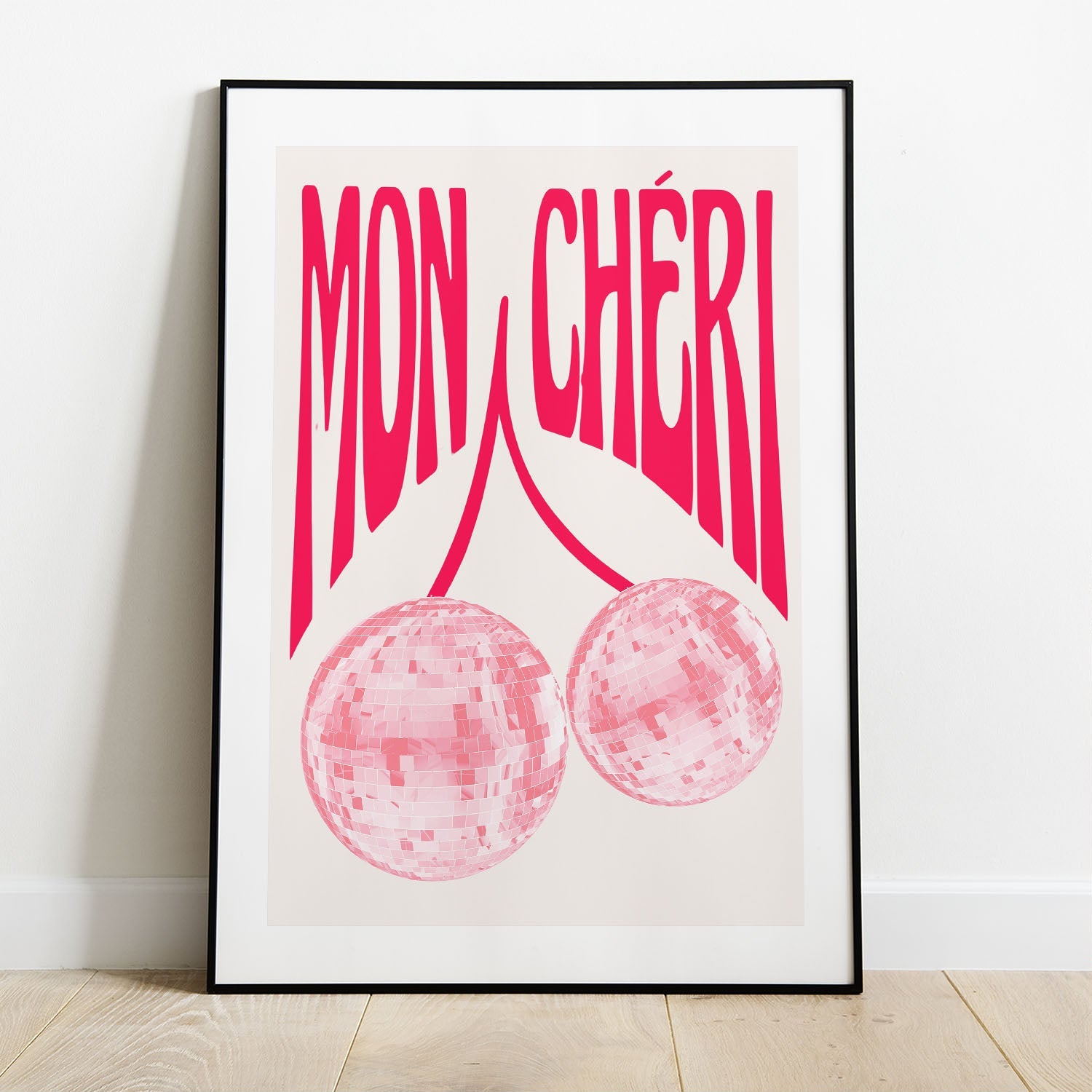 Wes Co Gallery Poster Pink Disco Mon Cheri 5 x 7" Home Goods - Preppy Border or edge to edge Art Print